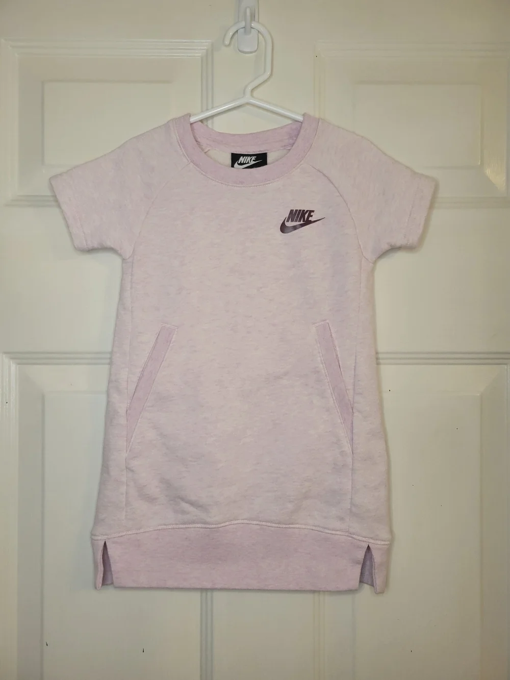Nike Light Pink Short Sleeve Sweatshirt Dress